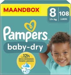 Pampers-BabyDry-Maat8-Maandbox-108luiers-17KG