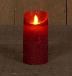 Botkaarswaxrustiekbewegendevlam75x15cmbordeaux3xaaatimer-Annascollection