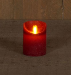 Botkaarswaxrustiekbewegendevlam75x10cmbordeaux3xaaatimer-Annascollection