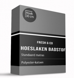 Hoeslaken-Badstof-Antraciet-80x200cm-Antraciet-FreshAndCo-Dekbed-Discounternl