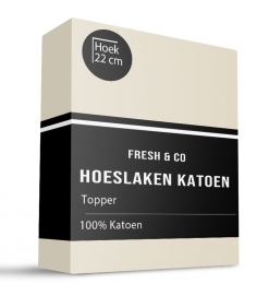 Sale-30TopperHoeslaken-Katoen-Creme-180x200cm-Creme-FreshAndCo-Dekbed-Discounternl