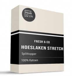 SplittopperHoeslaken-KatoenJerseyStretch-Creme-180x200cm-Creme-FreshAndCo-Dekbed-Discounternl