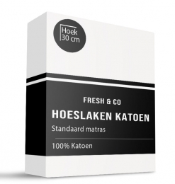 Hoeslaken-Katoen-90x200cm-Wit-FreshAndCo-Dekbed-Discounternl