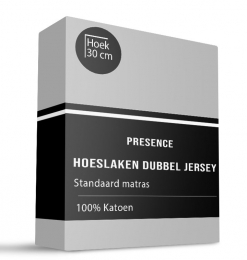 Hoeslaken-KatoenDubbelJersey-Lichtgrijs-80x200cm-Grijs-Presence-Dekbed-Discounternl