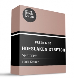 SplittopperHoeslaken-KatoenJerseyStretch-Terra-200x200cm-Bruin-FreshAndCo-Dekbed-Discounternl
