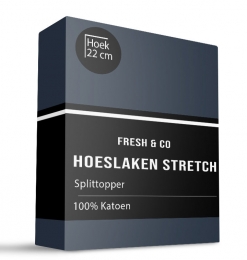 SplittopperHoeslaken-KatoenJerseyStretch-Navy-160x200cm-Blauw-FreshAndCo-Dekbed-Discounternl