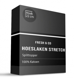 SplittopperHoeslaken-KatoenJerseyStretch-Zwart-200x200cm-Zwart-FreshAndCo-Dekbed-Discounternl