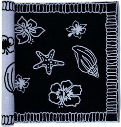 TheOneTowellingStrandhanddoekHawaii90x190cmBlackWhite