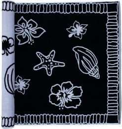 TheOneTowellingStrandhanddoekHawaii90x190cmBlackWhite