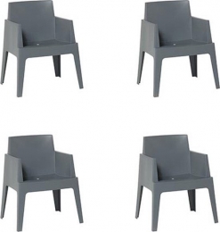 BoxTuinstoelDonkergrijs4stukstuinmeubelGardenImpressions-Gardenimpressions