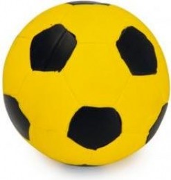 BeezteesVoetbal-Hondenspeelgoed-ZwartGeel-8cm