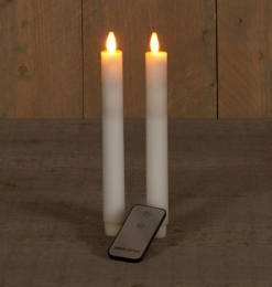 Dinerkaarsrustiekwitwax2st23cmbewegendevlam2xAAboAnnasCollection-Annascollection