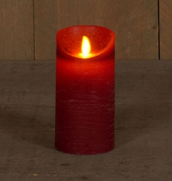 Botkaarswaxrustiekbewegendevlam75x15cmbordeaux3xaaatimer-Annascollection