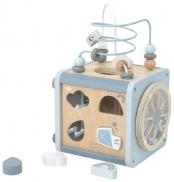 LabelLabelBlauwHoutenActiviteitenkubus