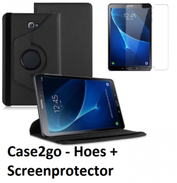 DraaibarehoesvoordeSamsungGalaxyTabA10120162018screenprotector-Zwart