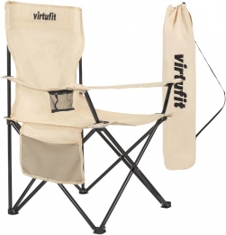 VirtuFitOpvouwbareCampingStoel-Strandstoel-Beige-Tweedekans