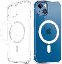 HoesjegeschiktvooriPhone13Minimetmagnetischering-Siliconen-DoorzichtigeBackCover-Shockproof-Transparant