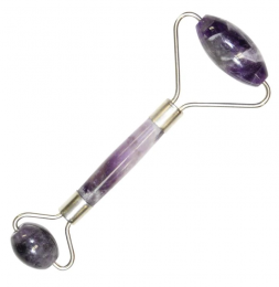 OolabooAmethistBeautyRollerinLuxuryBlackPouch8x20cm