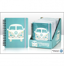 VolkswagenPatroonCamperEnLogoNotitieboek12x15cm