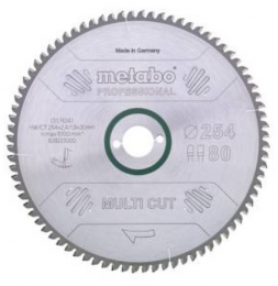 Metabo628223000MultiCutCirkelzaagblad-254X30X80THoutEpoxyAluminiumKunststof