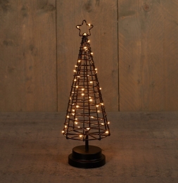KerstverlichtingBatterijverlichtingboom3Dzwartkoperdraad45LEDclassic36cmmettimerAnnascollection-Annascollection