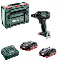 MetaboSSW18LTX300BL18VLiHDAccuSlagmoersleutelSet2x40AhLiHDAccuInMetaBOX-300Nm-12-Koolborstelloos