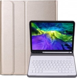 iPadPro13Inch2024HoesmetAfneembaarToetsenbordGoud