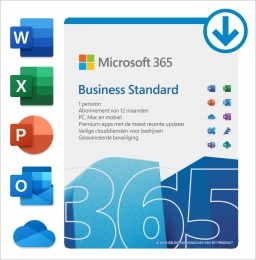 Microsoft365BusinessStandard12maanden1apparaatDigitalelicentieSoftware