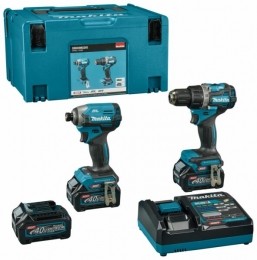 MakitaDK0198G201XGT40VMaxLi-IonAccuBoor-schroefmachineDF002GSlagschroevendraaierTD003GCombiset3x25AhAccuInMbox