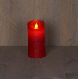 Batterijverlichtingkaarswaxrustiekbewegendevlam75x15cmrood3xaaatimer-Annascollection
