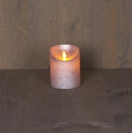 Batterijverlichtingkaarswaxrustiekmetbewegendevlamzilver10cmAnnasCollection-Annascollection