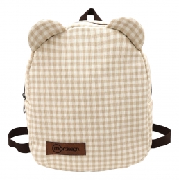MordesignMorbearGinghamBeigeKinderRugzak
