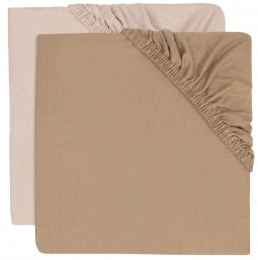 JolleinJerseyWildRoseBiscuit60x120cm2StuksLedikantHoeslaken2511-507-68080