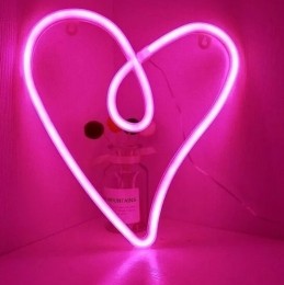 LEDNeonWandlampHartjeOpBatterijenenUSB28x20x2cmRoze
