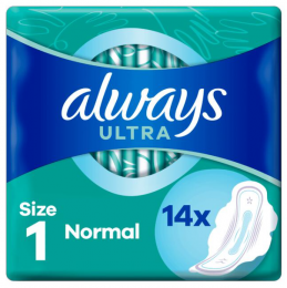 Always-MaandverbandUltraNormal-MetVleugels-Maat1-14Pads
