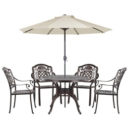 Beliani-SALENTO-Tuinset-Bruin-Aluminium