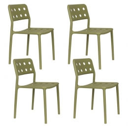 HousecraftLivingSerraTuinstoelenKunststofGroen-Setvan4