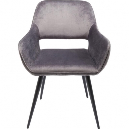 StoelmetarmleuningenSanFranciscofluweelgrijsKareDesign