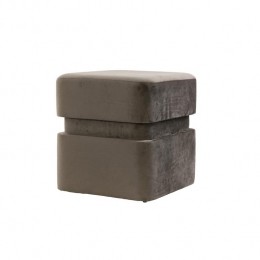 LightlivingPoef40x40x425cmPIAZZAvelvetdonkergrijs-bruin