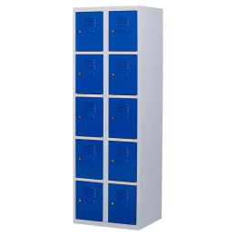 Lockerkast10deurs2delig-smal-LKP-218Witral9010