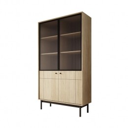 Meubella-VitrinekastJules1-Eiken-104cm