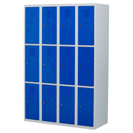 Lockerkast12deurs4delig-smal-LKP-212Witral9010