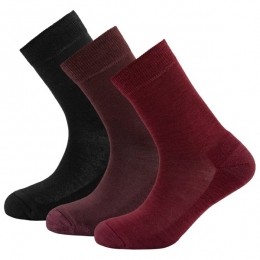 Devold-WomensDailyMerinoMediumSock3-Pack-Multifunctionelesokkenmaat36-40rood