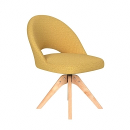 HousecraftLivingMickEetkamerstoelDraaibaarHoutOkergeel