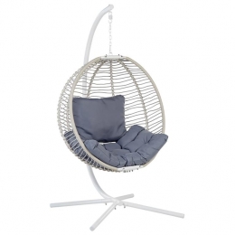 Beliani-ARCO-Hangendestoel-Wit-Polyester