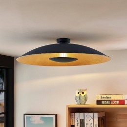 LindbyplafondlampNarisara80cmE27zwart-goud
