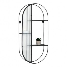 QUVIOWandrekMila-3Planken-Staal-Glas-Zwart
