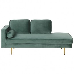 Beliani-MIRAMAS-Chaiselongue-Mintgroen-Linkerzijde-Fluweel