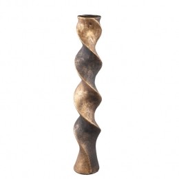 PTMDBryahBlackAndGoldCementCandleholderTwistL