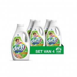 4xDreftVloeibaarWasmiddelAmazoneRegen32Wasbeurten14liter